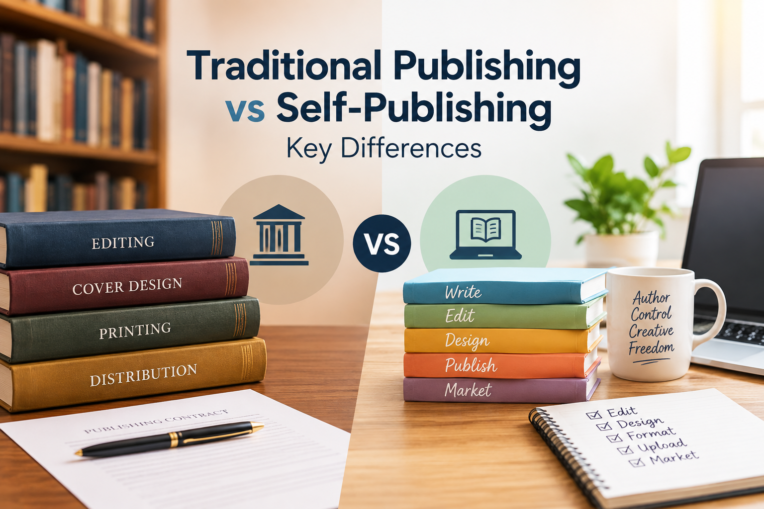 Traditional Publishing vs Self-Publishing Key Differences